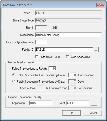 Data Group Properties Dialog Box